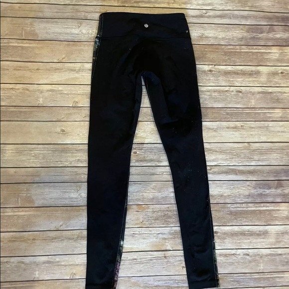 Lululemon sz 4 leggings floral pink black - Picture 2 of 4